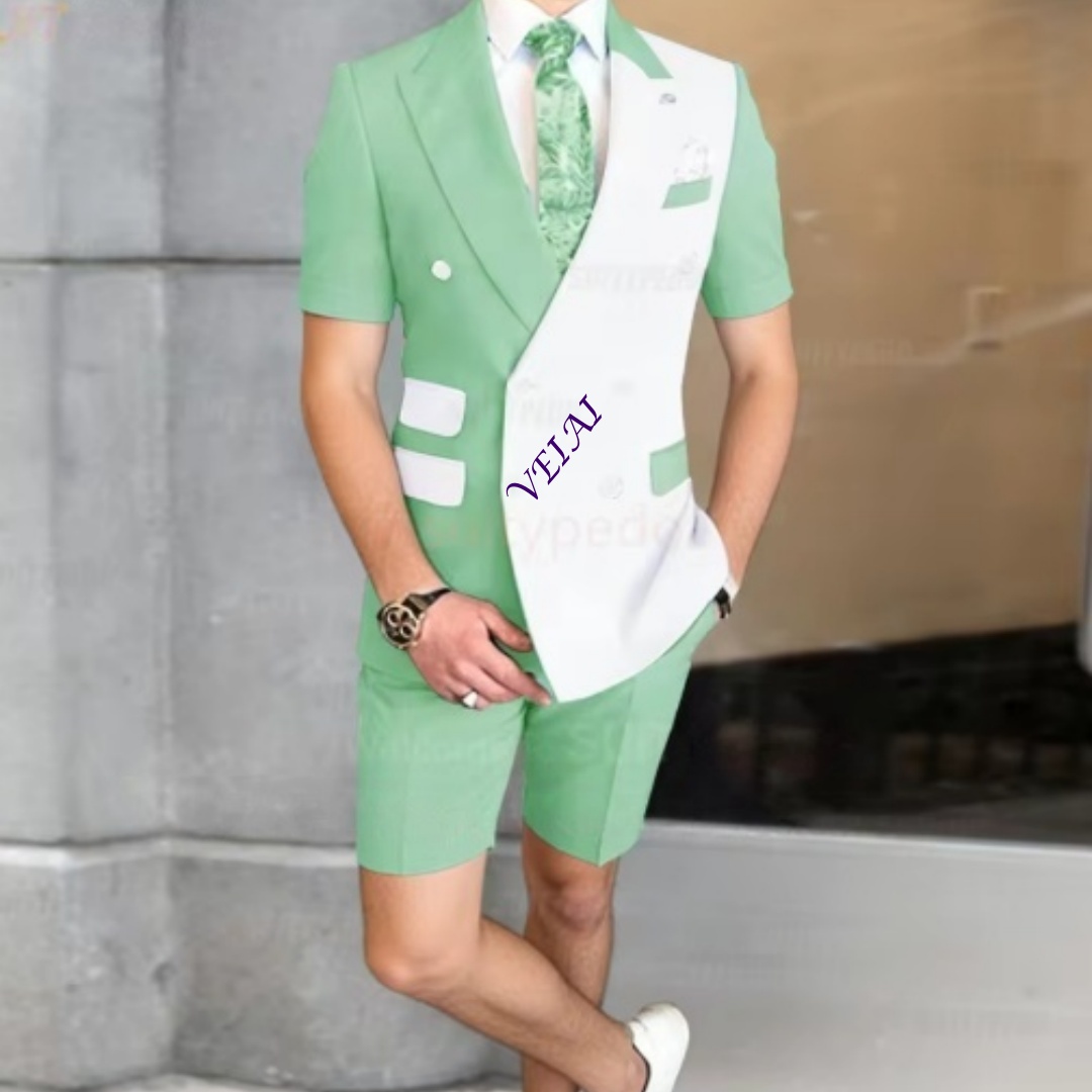 Men Formal Wear In Summer - Summer Men's 2-Piece Casual Suit Set
