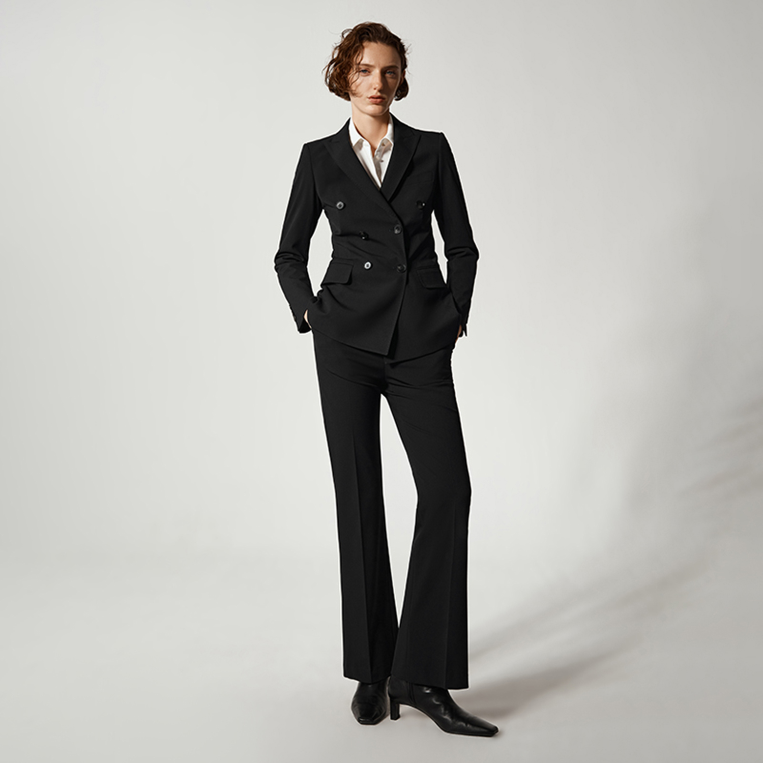 Double Breasted Blazer - Allingentle Women Pantsuit 2 Piece Set