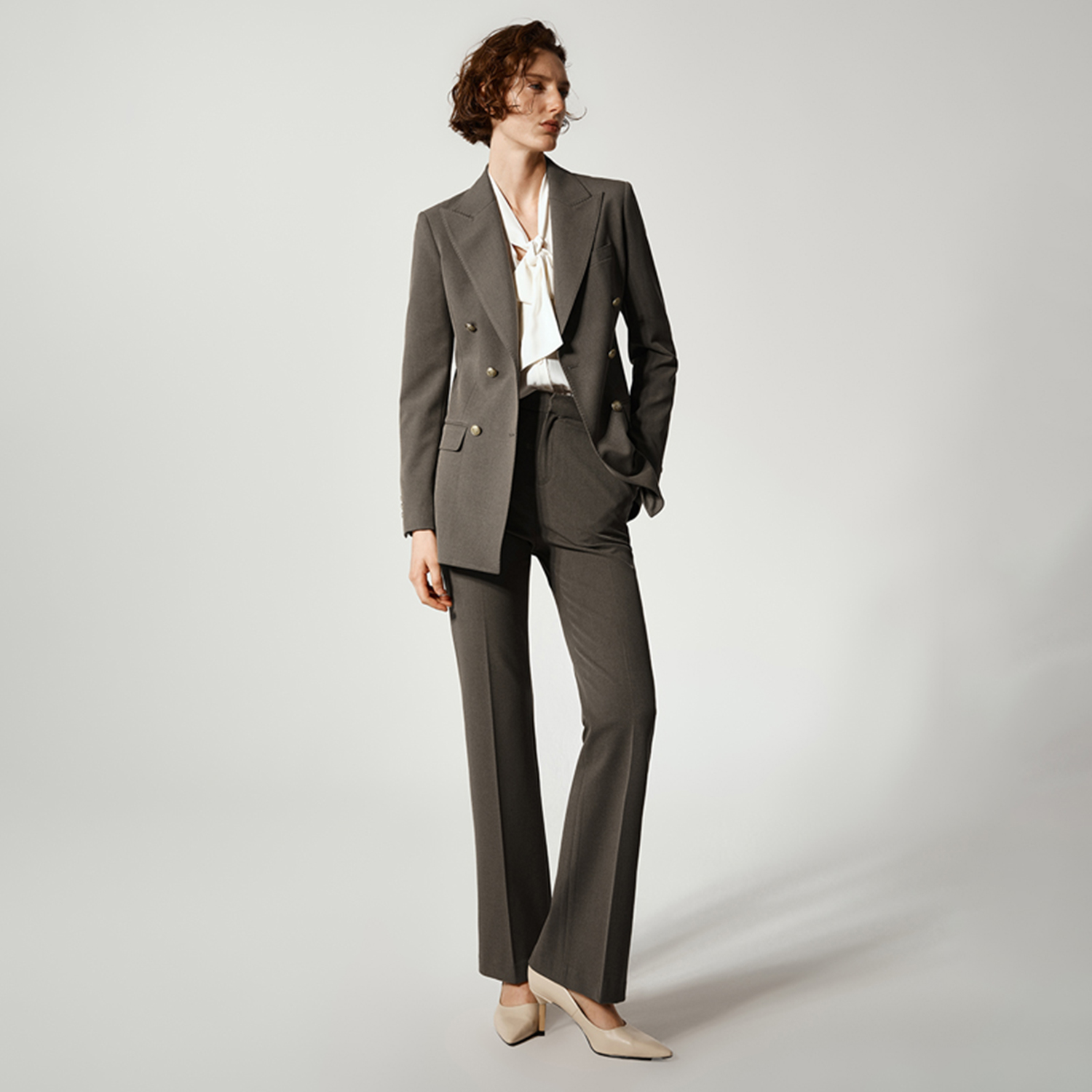 Double Breasted Blazer - Allingentle Women Pantsuit 2 Piece Set