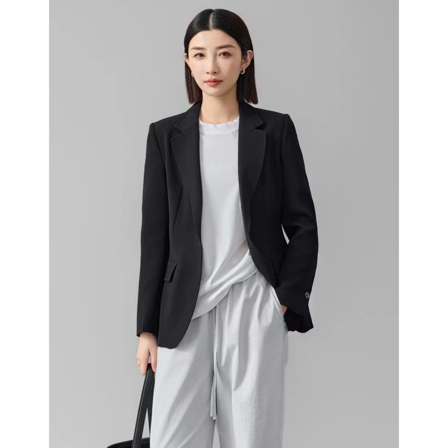 Double Breasted Blazer - Allingentle Women's Suit Slim Fit Business