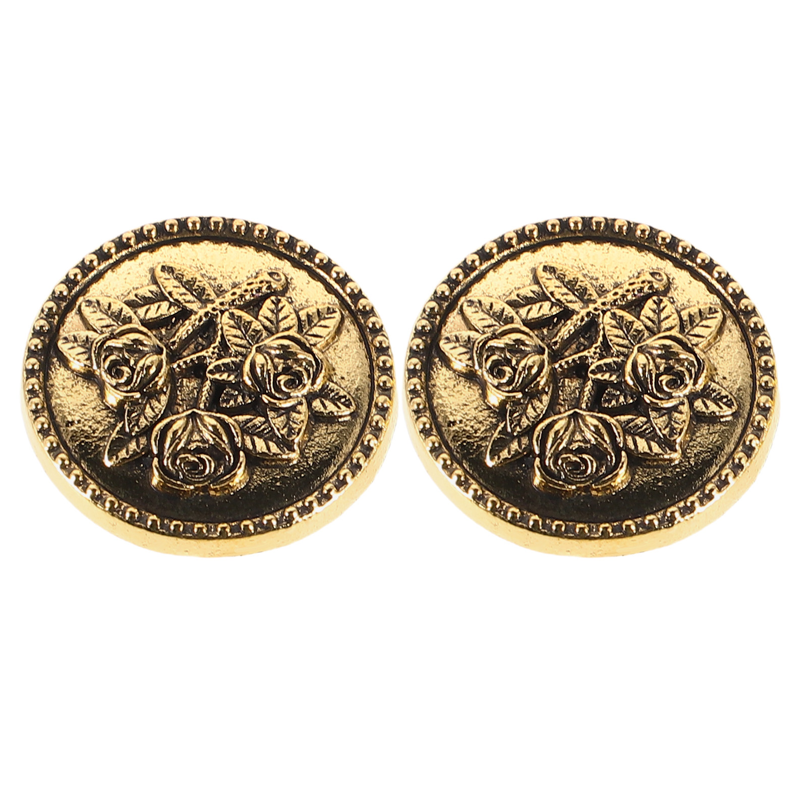 Men'S Formal Wear Jewelry - 2Pcs Shirt Button Covers Vintage Rose