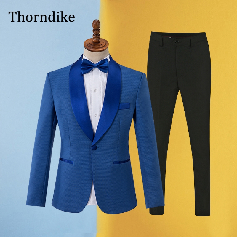 Men'S Formal Wear For Office - Gwenhwyfar Blue Suit Men 2025 New
