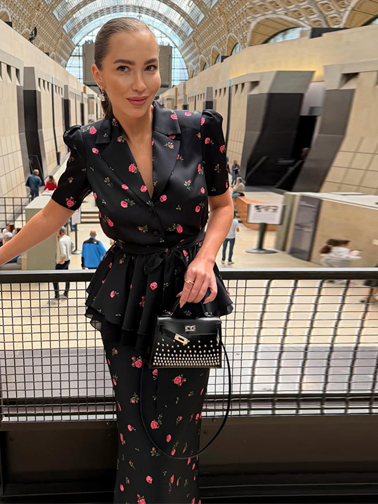 Floral Blazer Coat Skirt Sets  - Double Breasted Blazer recension och pris