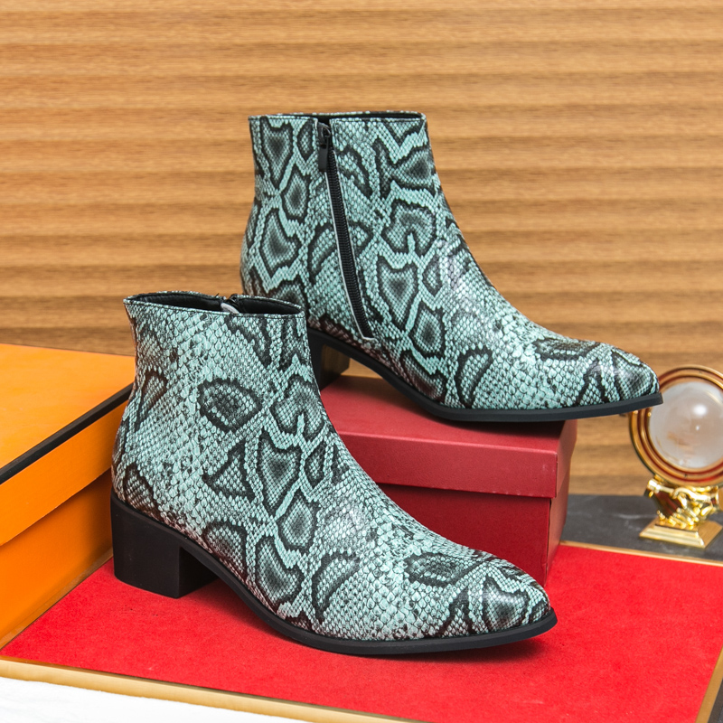 Spring Serpentine Leather Prin - Men Formal Wear With Boots recension och pris