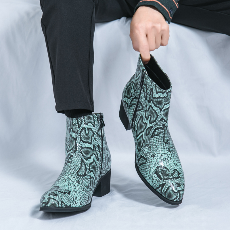 Spring Serpentine Leather Prin - Men Formal Wear With Boots recension och pris