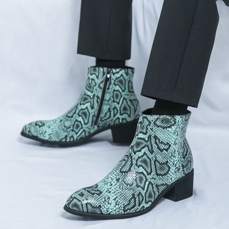 Spring Serpentine Leather Prin - Men Formal Wear With Boots recension och pris