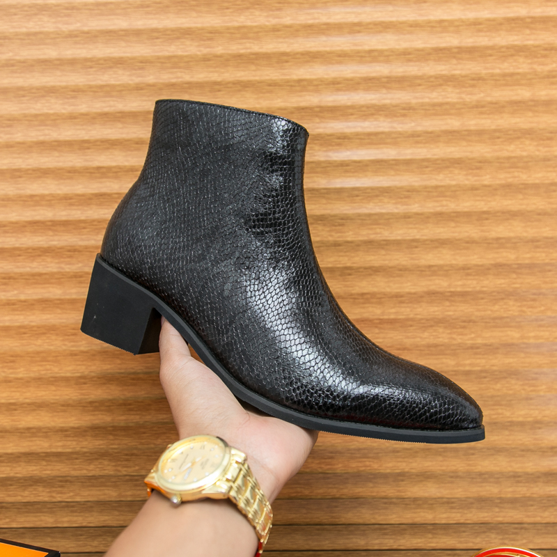 Spring Serpentine Leather Prin - Men Formal Wear With Boots recension och pris