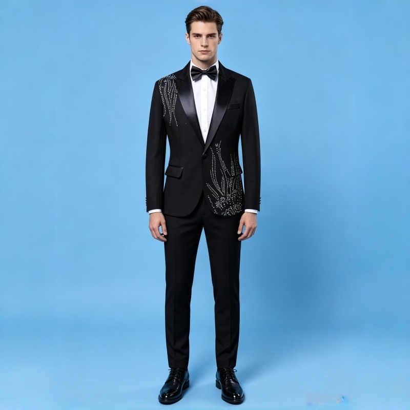 Men's Slim Fit Formal Suit wit - Men Formal Wear Black And White recension och pris