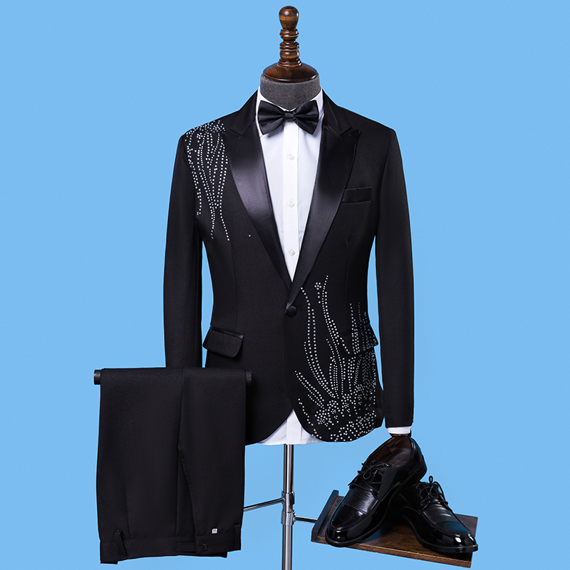 Men's Slim Fit Formal Suit wit - Men Formal Wear Black And White recension och pris