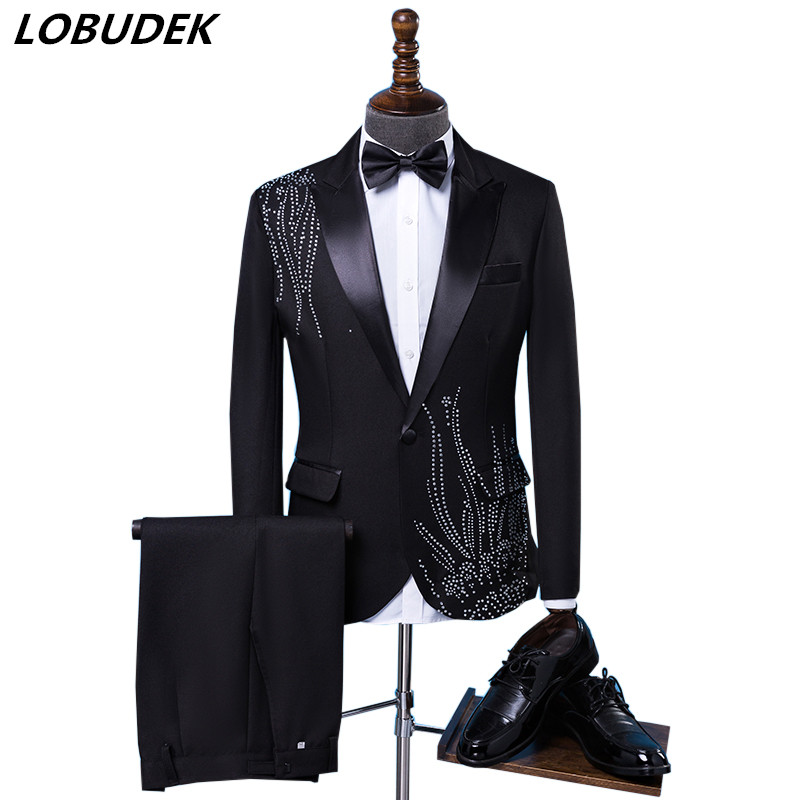 Men's Slim Fit Formal Suit wit - Men Formal Wear Black And White recension och pris