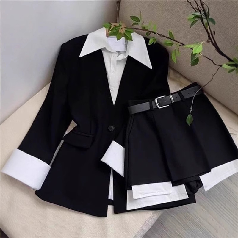 Women Two Piece Skirt Sets Pat - Double Breasted Blazer recension och pris