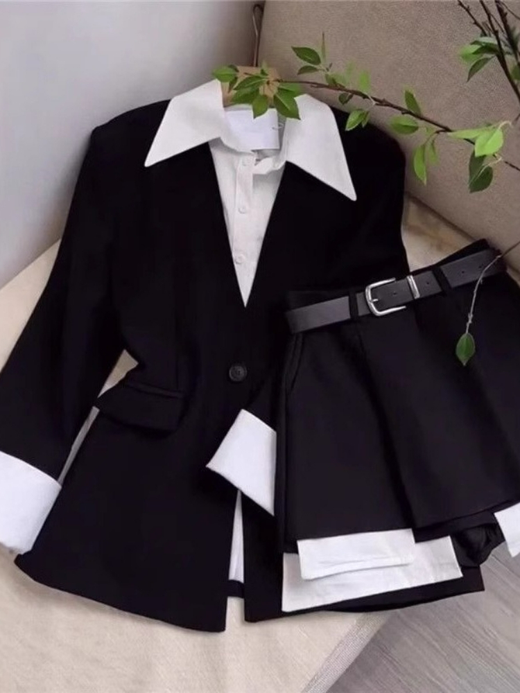Women Two Piece Skirt Sets Pat - Double Breasted Blazer recension och pris