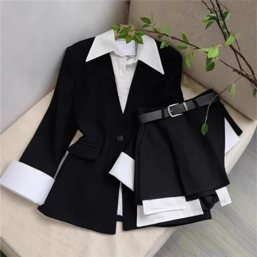 Women Two Piece Skirt Sets Pat - Double Breasted Blazer recension och pris