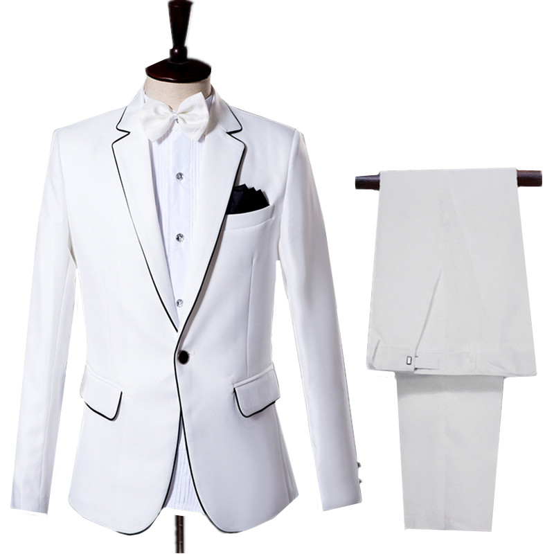 New Men's White Business Casua - Men Formal Wear Black And White recension och pris