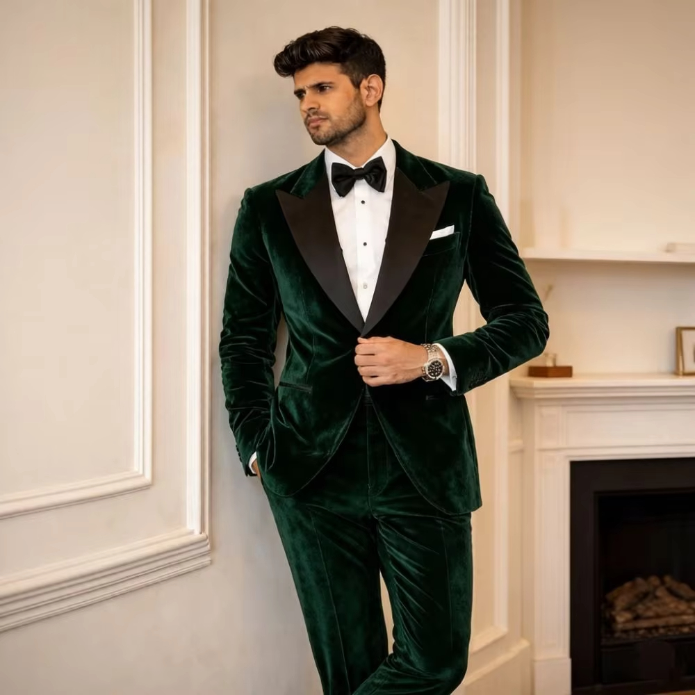 Velvet Suits for Men Slim Fit  - Men Formal Wear Fashion recension och pris