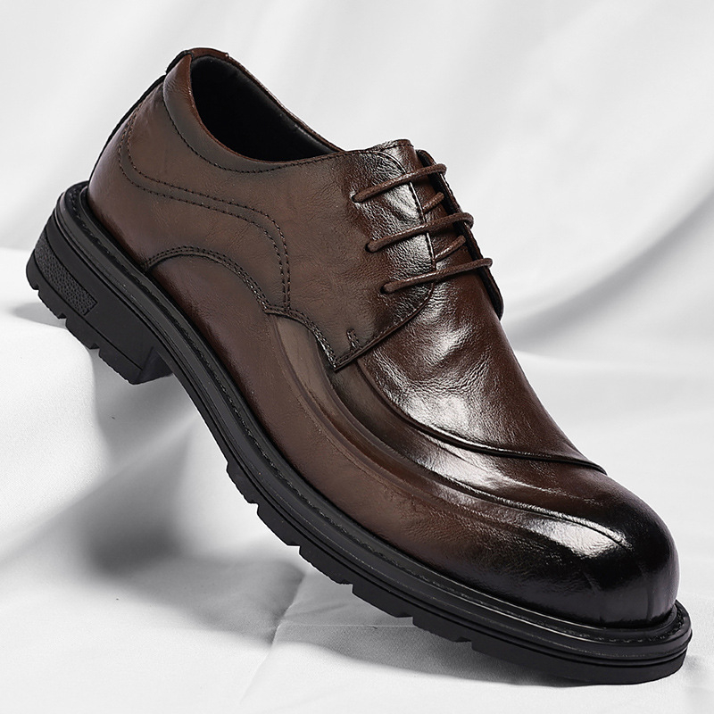 Brown Burnished Genuine Leathe - Men Formal Wear Fashion recension och pris