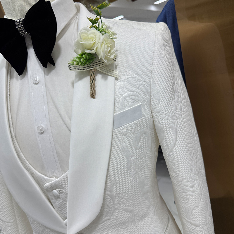 Men Wedding Suit White 3 Piece - Men Formal Wear Black And White recension och pris