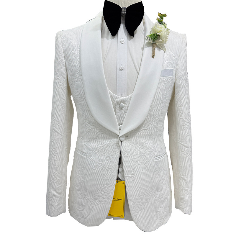 Men Wedding Suit White 3 Piece - Men Formal Wear Black And White recension och pris
