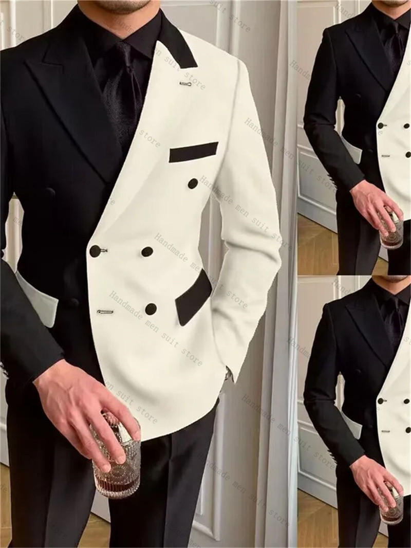 Black White Men Suits 2 Piece  - Men Formal Wear Black And White recension och pris