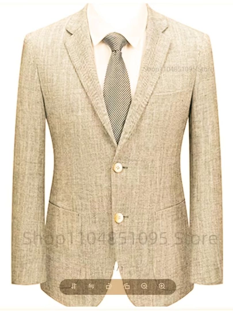 Men's Slim Fit Linen Suit Blaz - Men Formal Wear In Summer recension och pris