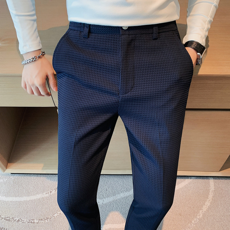 2024 Autumn New Waffle Stretch - Young Men Formal Wear recension och pris