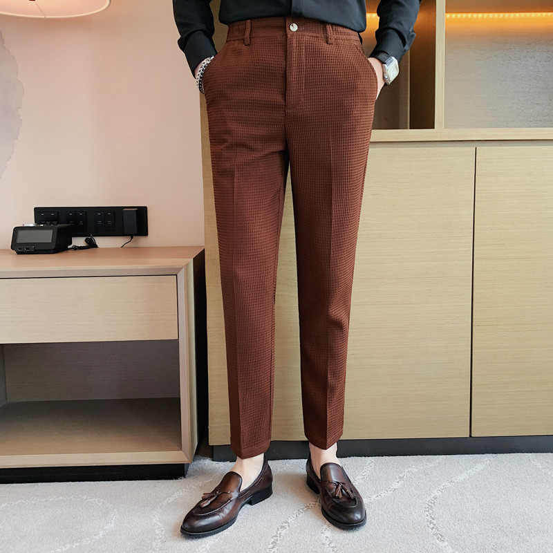 2024 Autumn New Waffle Stretch - Young Men Formal Wear recension och pris