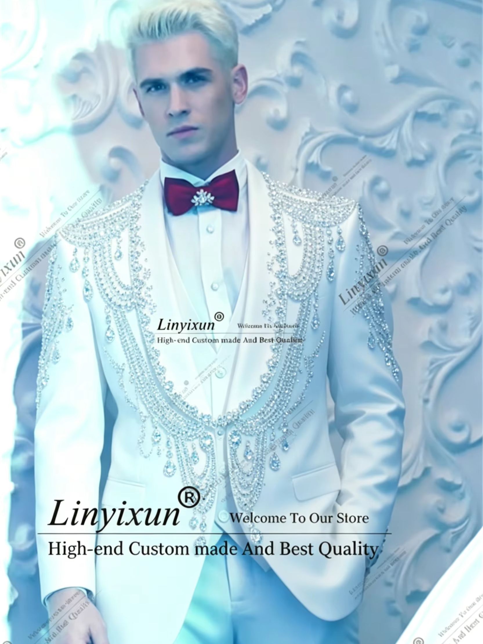 Elegant Crystal Jewelried Spec - Men'S Formal Wear Jewelry recension och pris