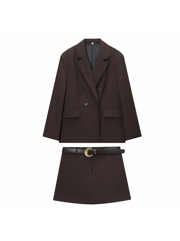 ZOCI Women Office Chocolate Br - Double Breasted Blazer recension och pris