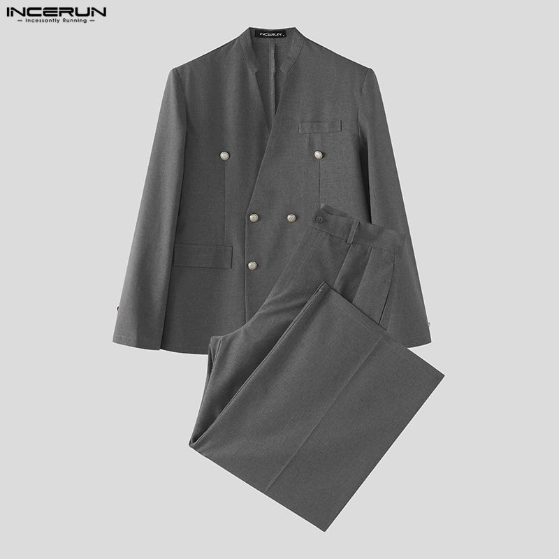 INCERUN Men's Sets Solid Color - Double Breasted Blazer recension och pris