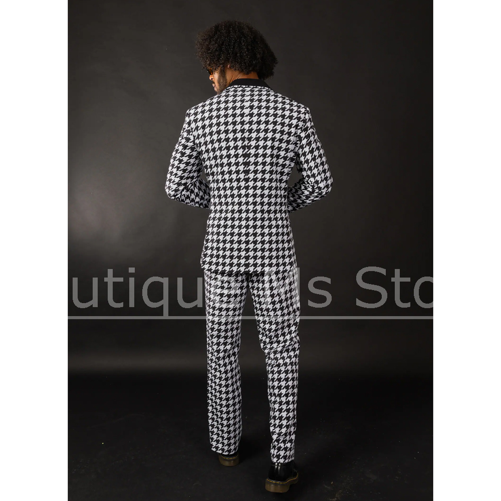 Black White Houndstooth Men's  - Men Formal Wear Black And White recension och pris