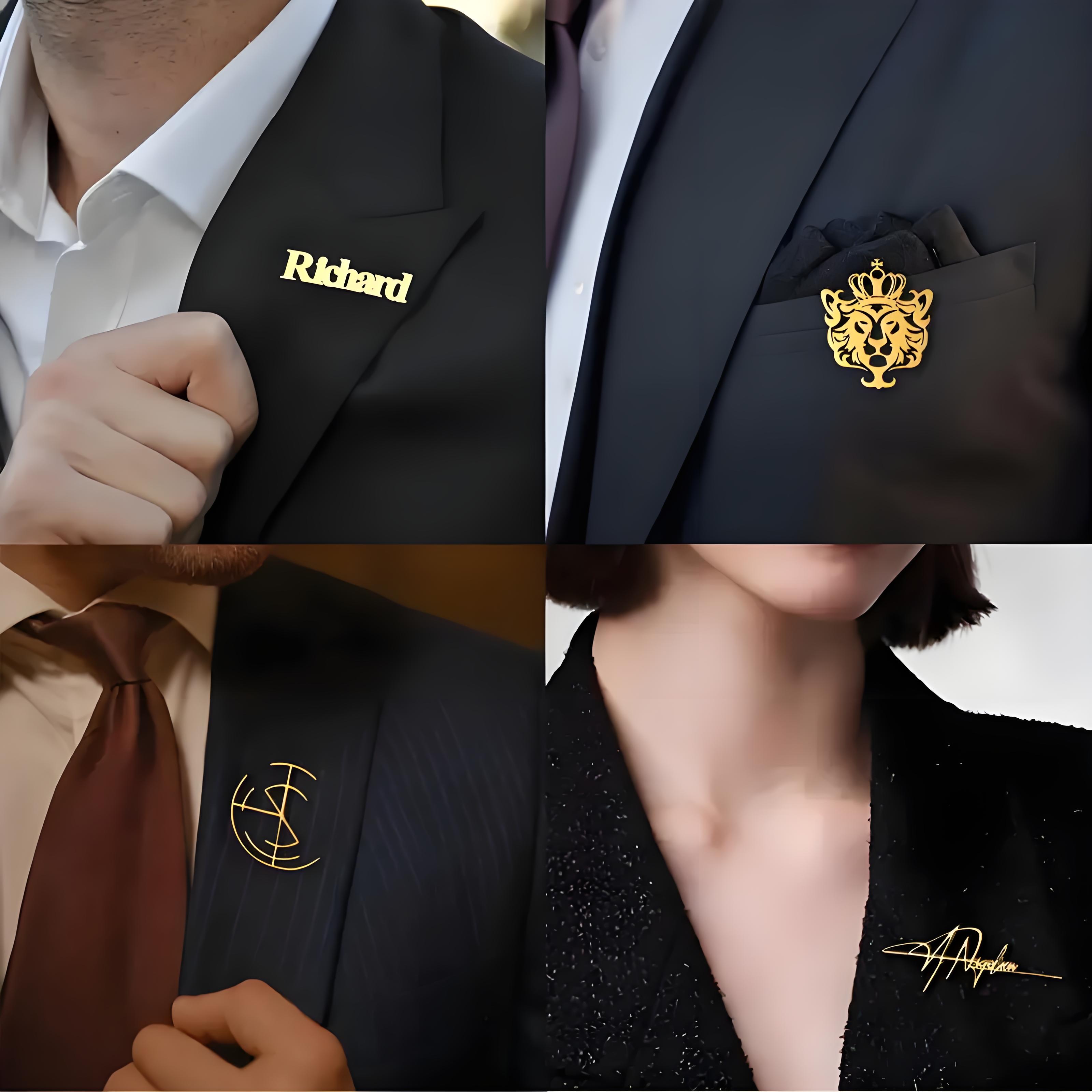 High - End Custom Logo Brooch  - Men'S Formal Wear Jewelry recension och pris