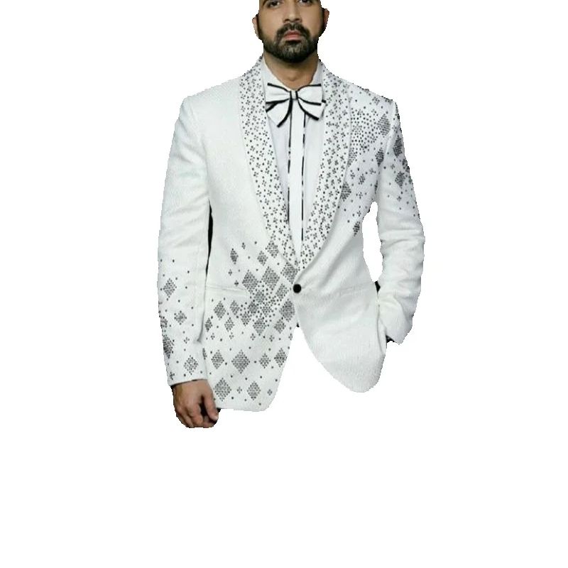Crystals Men Suit Set 2 Pcs Gr - Men Formal Wear Black And White recension och pris