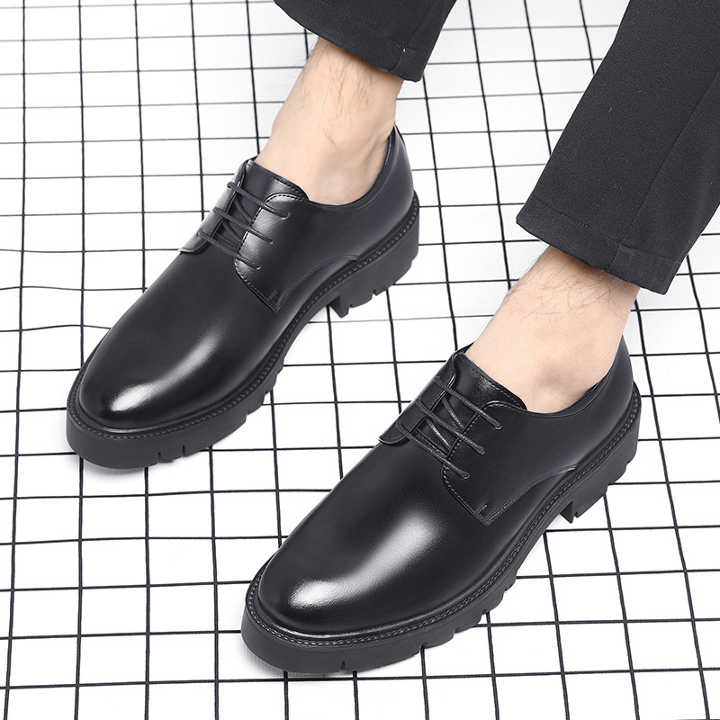 Mens Black Leather Lace Up Dre - Men'S Formal Wear For Office recension och pris