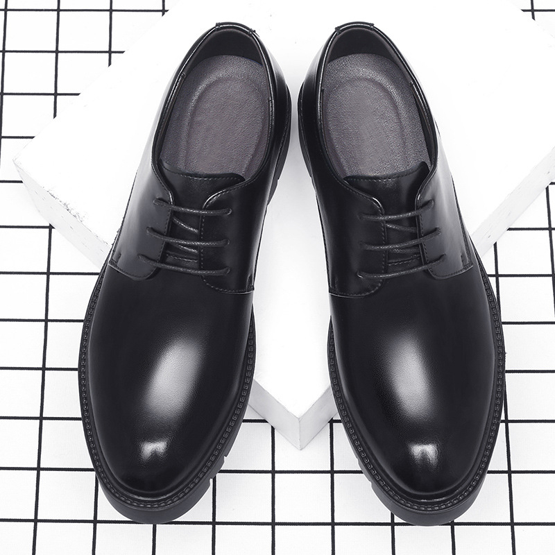 Mens Black Leather Lace Up Dre - Men'S Formal Wear For Office recension och pris