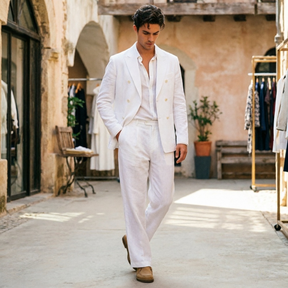Sage Green Linen Men Suits Rel - Men'S Relaxed Formal Wear recension och pris