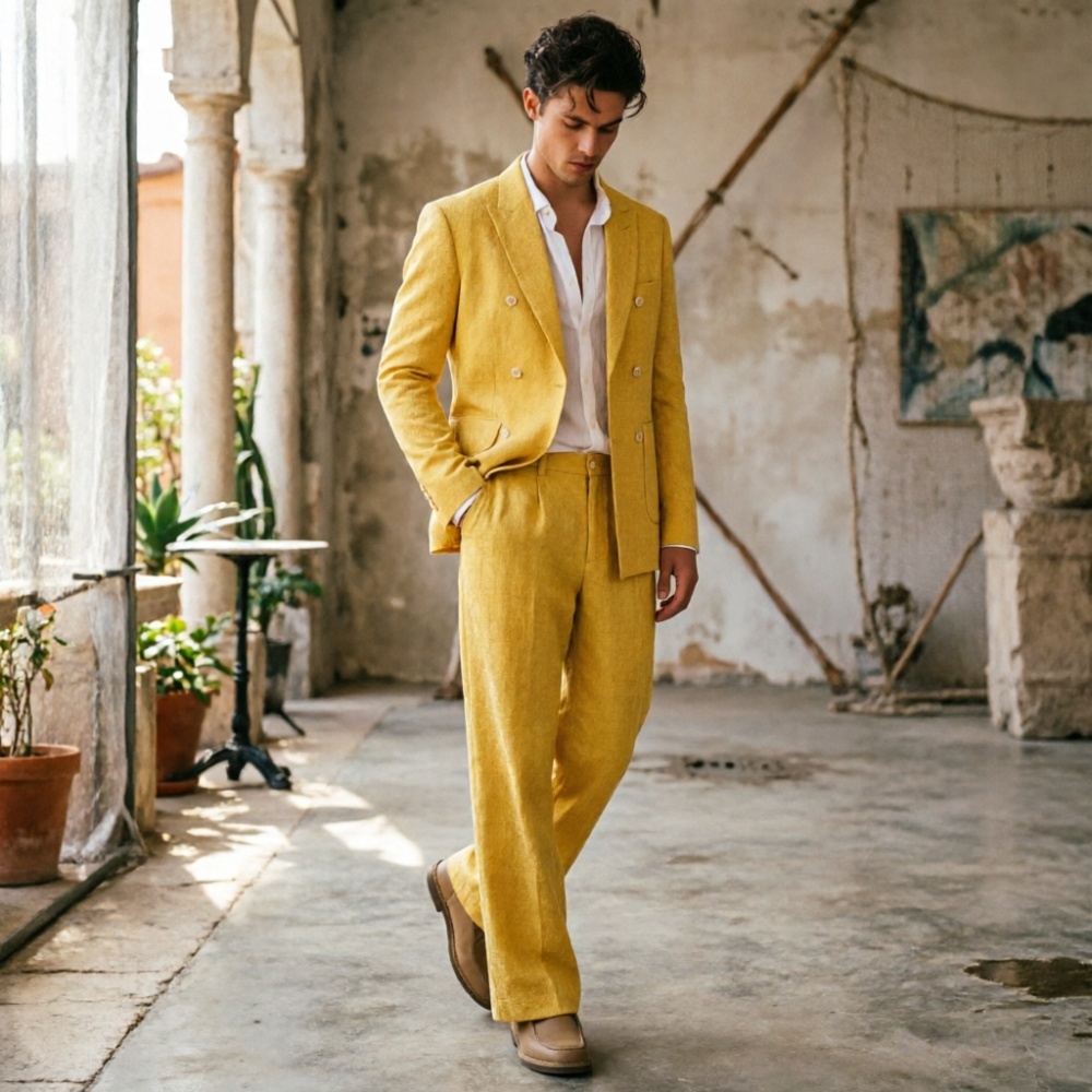 Sage Green Linen Men Suits Rel - Men'S Relaxed Formal Wear recension och pris